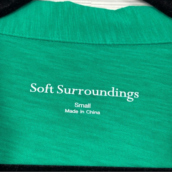 Soft Surroundings Danielle Button Dress Parakeet Green Beachy NWT Coastal Small - Picture 6 of 10